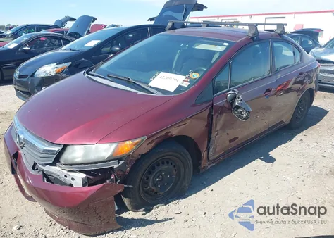 2012 Honda Civic Lx z USA, uszkodzony, nr VIN 2HGFB2F50CH582749